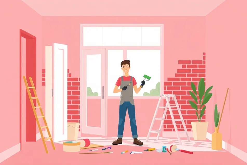 Intérieur rénové après travaux de peinture à Vannes