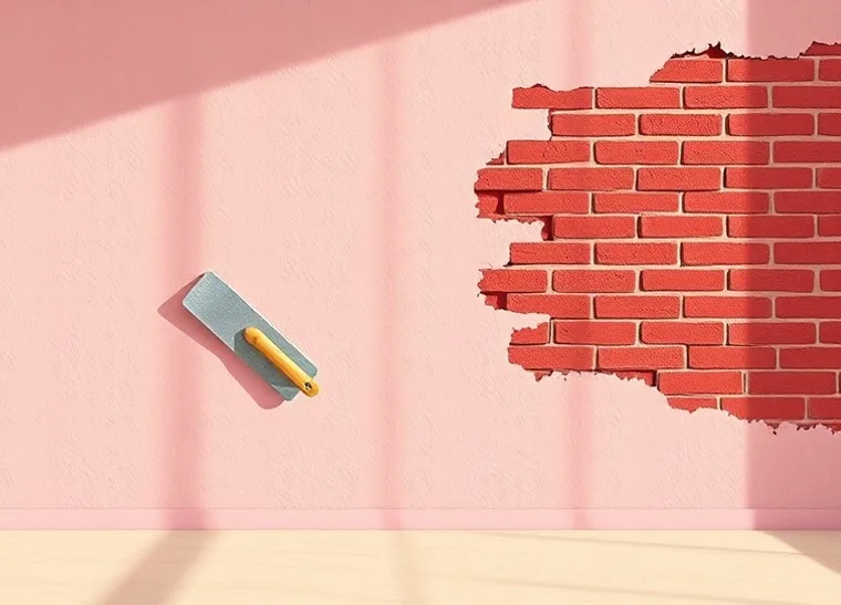 Application d'un enduit décoratif à la lisseuse sur un mur