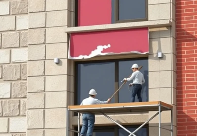 Ravalement de façade en pierre, nettoyage et application d'enduit